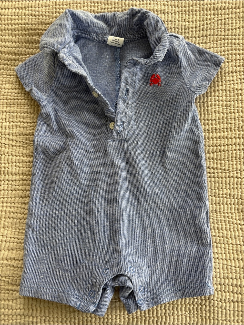Janie and Jack Blue Baby Polo Romper